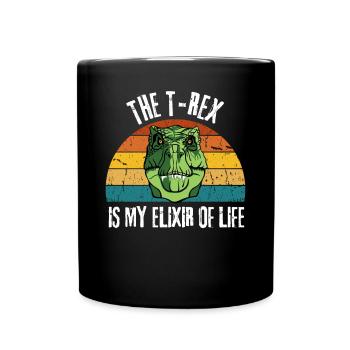 Dino Tyrannosaurus Funny Gift Retro T Rex - Full Colour Mug - black - Front