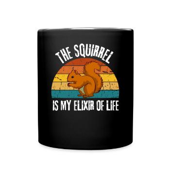 Forest Animal Funny Gift Retro Squirrel - Full Colour Mug - black - Front