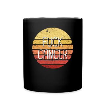 Ficken Krebskrebs �berlebende Geschenk Retro Fuck - Tasse einfarbig - Schwarz - Vorne