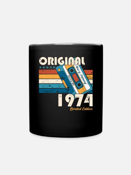 49. Geburtstag Kassette Februar Jahrgang 1974 - Tasse einfarbig - Schwarz