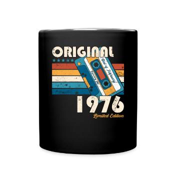 47. Geburtstag Kassette Februar Jahrgang 1976 - Tasse einfarbig - Schwarz - Vorne