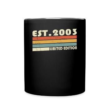 20th birthday Born 2003 Estimated 2003 - Full Colour Mug - black - Front