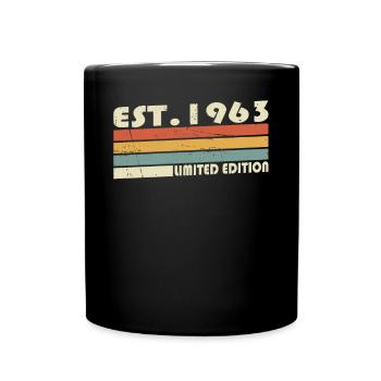 60th birthday born 1963 Estimated 1963 - Full Colour Mug - black - Front
