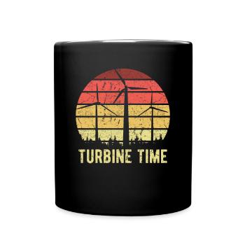 Vintage Retro Wind Energy Time Shirt Cadeau - Mug uni - noir - Devant