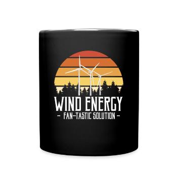 Wind Energy Fan-Tastic Solution Shirt - Tasse einfarbig - Schwarz - Vorne