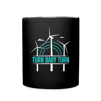 Turn Baby Turn Shirt Cadeau Moulin à vent - Mug uni - noir - Devant