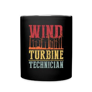 Chemise de technicien en éoliennes Cadeau - Mug uni - noir - Devant