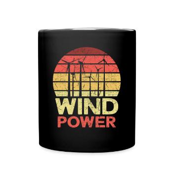 Vintage Retro Wind Power Shirt Gift - Full Colour Mug - black - Front