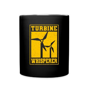 Turbine Whisperer Chemise Cadeau Moulin à vent - Mug uni - noir - Devant