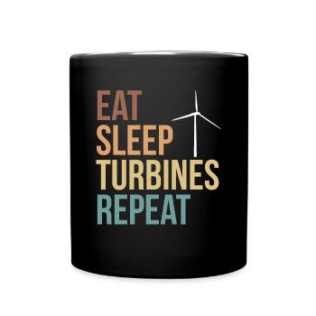 Eat Sleep Turbines Repeat Shirt Gift - Full Colour Mug - black - Front