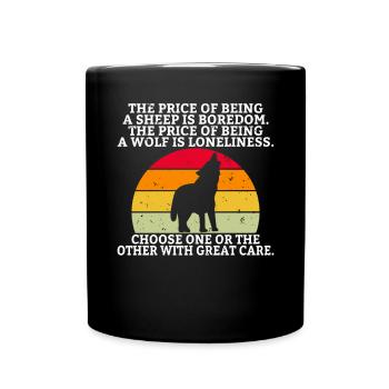 Wolf Geschenke Wolf Liebhaber - Tasse einfarbig - Schwarz - Vorne