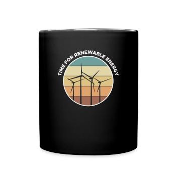Time For Renewable Energy Shirt Gift - Full Colour Mug - black - Front