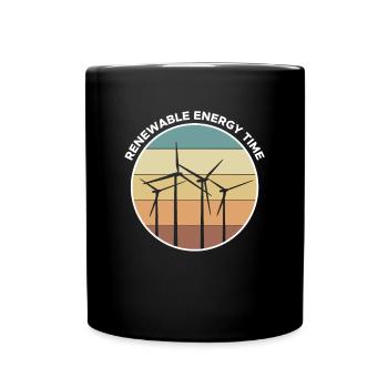 Renewable Energy Time Shirt Gift - Full Colour Mug - black - Front