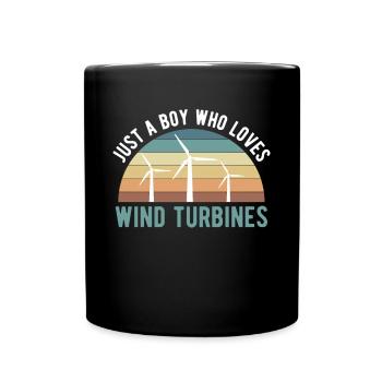 Juste un garçon qui aime les éoliennes Chemise - Mug uni - noir - Devant