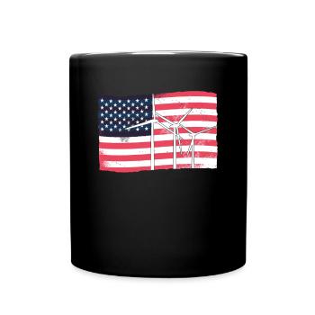 Drapeau des États-Unis Drapeau de l’Amérique Éoliennes - Mug uni - noir - Devant