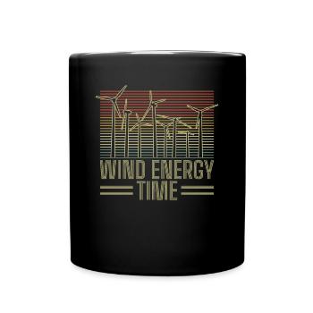Vintage Retro Wind Energy Time Shirt Geschenk - Tasse einfarbig - Schwarz - Vorne