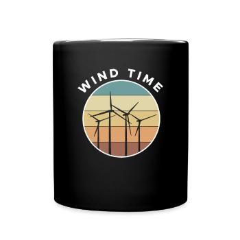 Vintage Retro Wind Energy Time Shirt Gift - Full Colour Mug - black - Front