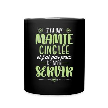 Mamie Humour Petite-Fille - Mug uni - noir - Devant