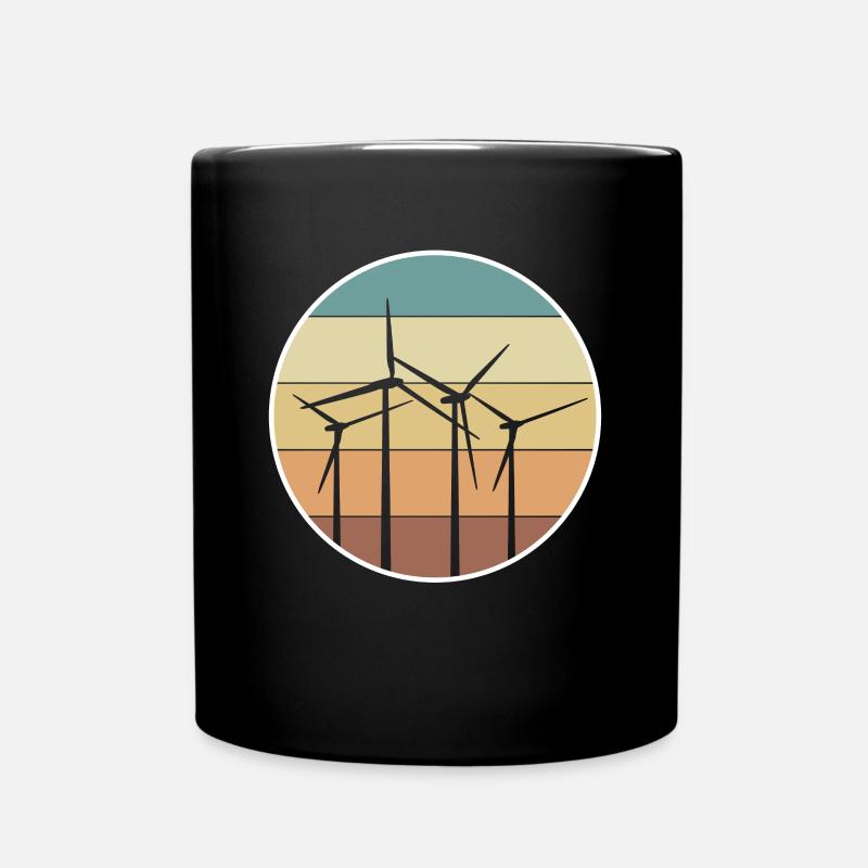 Vintage Retro Windrad Windenergie Shirt Geschenk - Tasse einfarbig - Schwarz