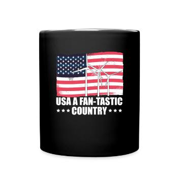 Drapeau des États-Unis Drapeau de l’Amérique Éoliennes - Mug uni - noir - Devant