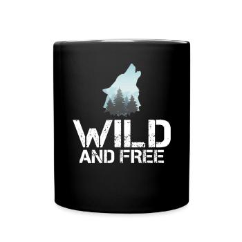 Wolf Geschenke Wolf Liebhaber - Tasse einfarbig - Schwarz - Vorne