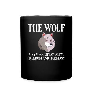 Wolf Geschenke Wolf Lover - Tasse einfarbig - Schwarz - Vorne