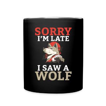 Wolf Geschenke Wolf Liebhaber - Tasse einfarbig - Schwarz - Vorne
