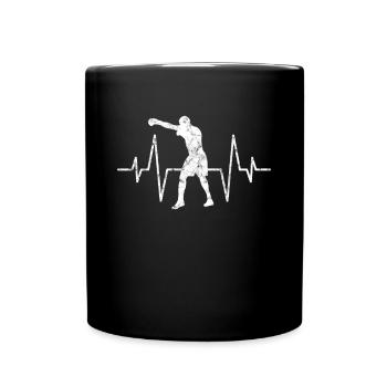 Battement de cœur de boxe - Mug uni - noir - Devant