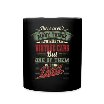 Vatertag Vintage Cars Autoliebhaber Papa Geschenk - Tasse einfarbig - Schwarz - Vorne