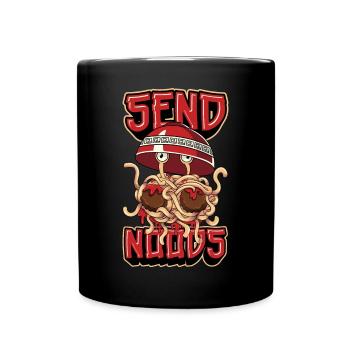 Fliegendes Spaghettimonster Pastafarian Pastafari - Tasse einfarbig - Schwarz - Vorne