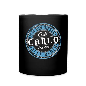 Carlo Geschenkidee Geschenk Geburtstag - Tasse einfarbig - Schwarz - Vorne
