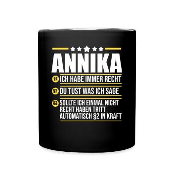 Annika - Tasse einfarbig - Schwarz - Vorne