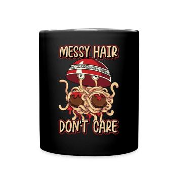Fliegendes Spaghettimonster Pastafarian Pastafari - Tasse einfarbig - Schwarz - Vorne
