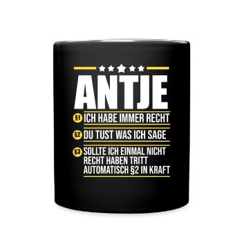 Antje - Tasse einfarbig - Schwarz - Vorne