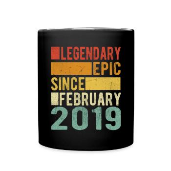 Birthday February 2019 Legendary epic - Full Colour Mug - black - Front