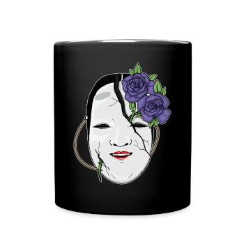 Angura Kei Esthétique japonaise foncée Masque Nô Gothique - Mug uni - noir - Devant
