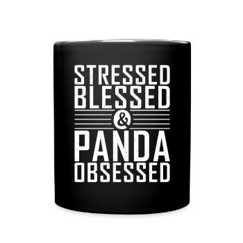 Panda Geschenke Panda Liebhaber - Tasse einfarbig - Schwarz - Vorne