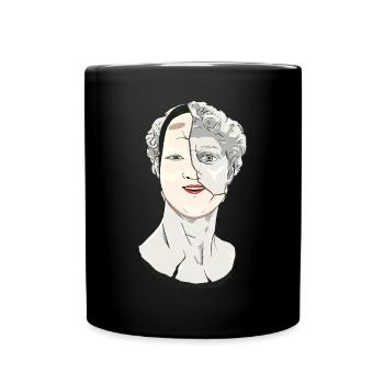 Angura Kei Masque Nô Esthétique Japonaise Foncée - Mug uni - noir - Devant