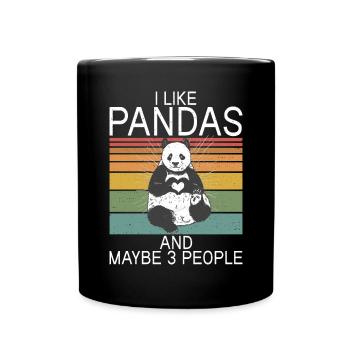 Panda Geschenke Panda Liebhaber - Tasse einfarbig - Schwarz - Vorne
