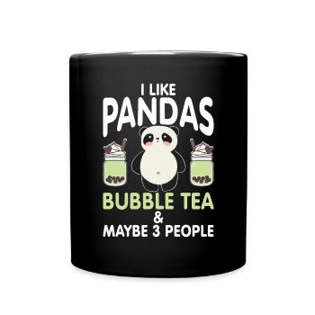 Panda Geschenke Panda Liebhaber - Tasse einfarbig - Schwarz - Vorne