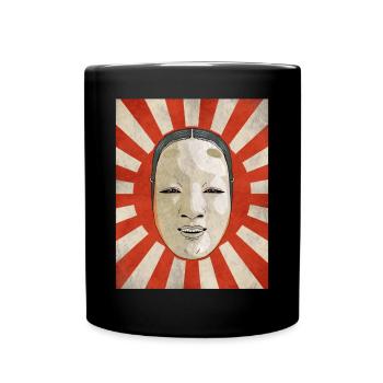 Angura Kei Masque Nô Esthétique Japonais Foncé - Mug uni - noir - Devant