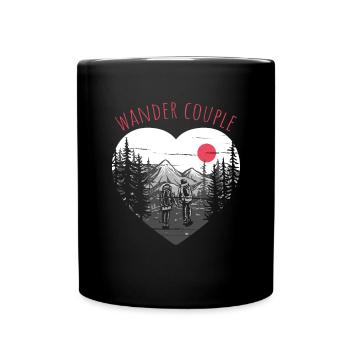 Hiking couple – hiking & outdoor - Full Colour Mug - black - Front