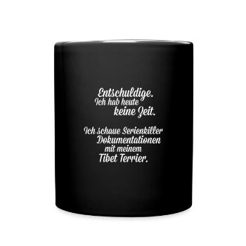 Je regarde des documentaires avec mon Tibetan Terrier - Mug uni - noir - Devant