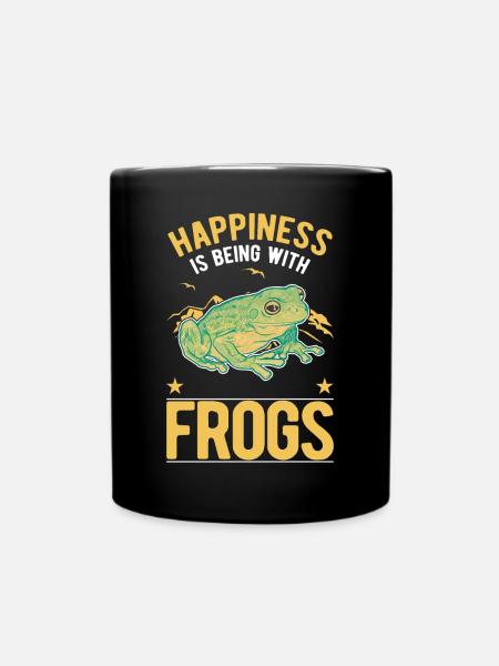 Frosch Glück Laubfrosch - Tasse einfarbig - Schwarz
