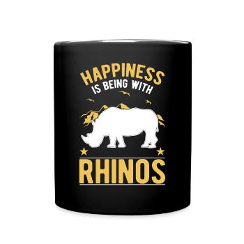 Rhino Luck Rhino Rhinoceros - Full Colour Mug - black - Front
