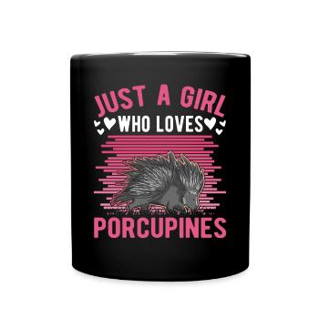 Porcupine Girl Porcupine - Full Colour Mug - black - Front