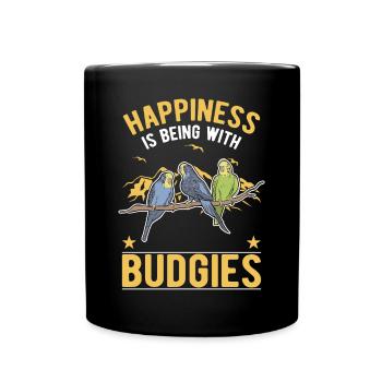 Budgerigar Happiness Welli Perruche Cockatiel - Mug uni - noir - Devant