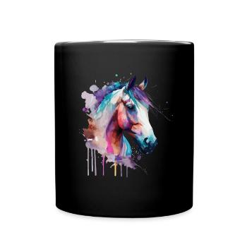 Joli cheval pour les amoureux des chevaux Coloré - Mug uni - noir - Devant