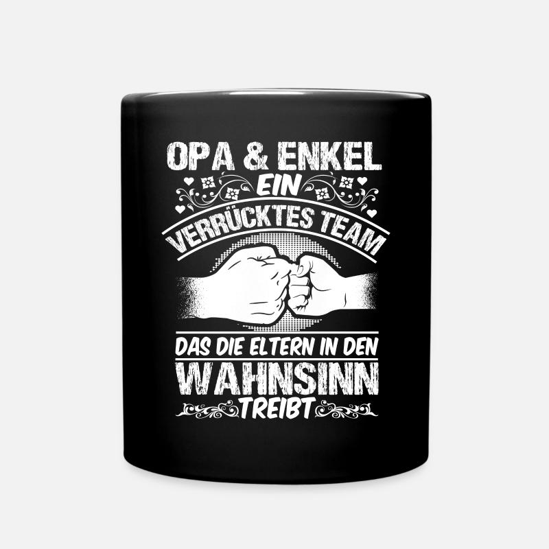 Opa & Enkel Geschenk Spruch Enkelkind Großvater - Tasse einfarbig - Schwarz