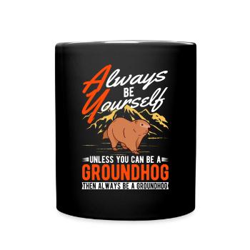 Murmeltier Groundhog Marmot Waldmurmeltier - Tasse einfarbig - Schwarz - Vorne